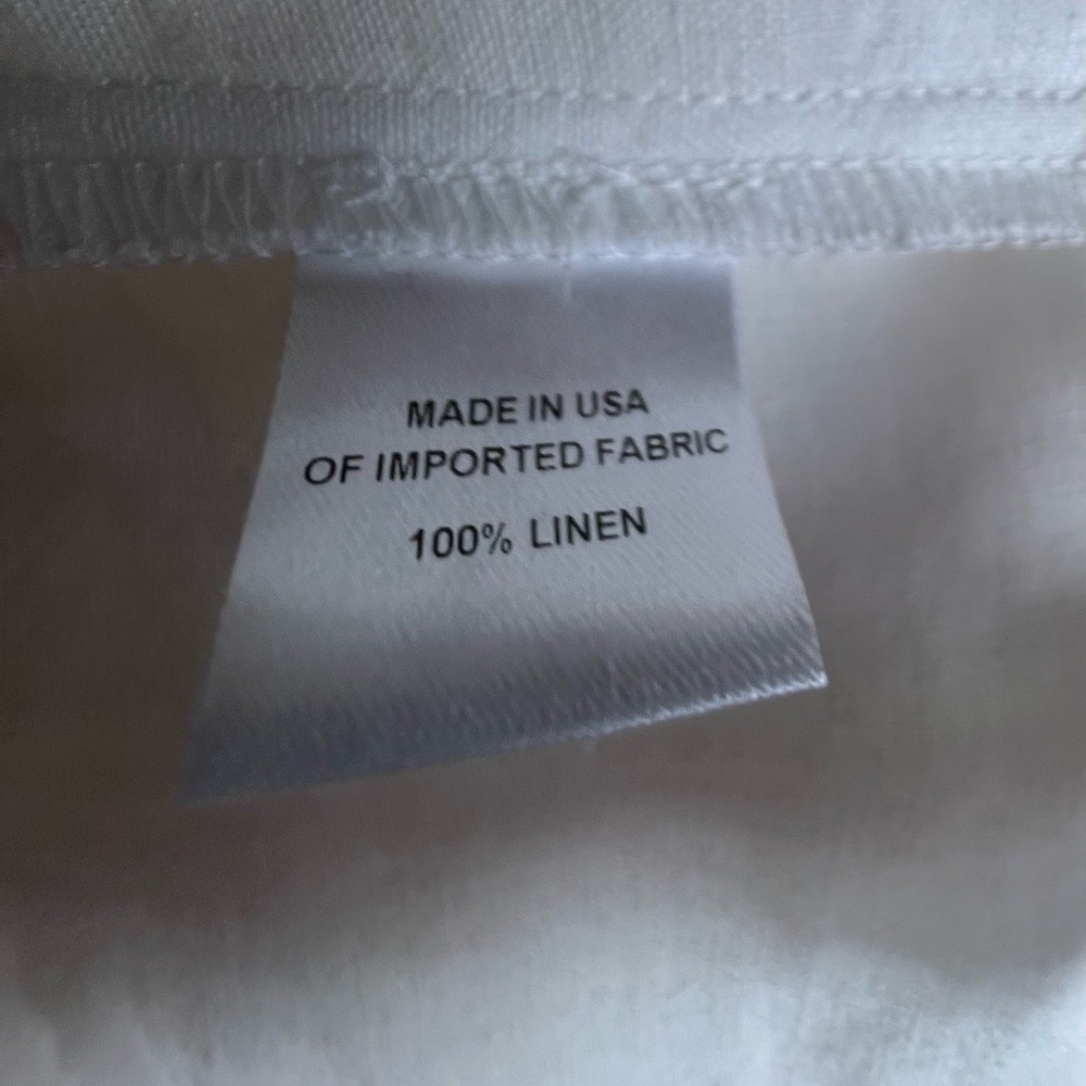 Drew Beverly White Linen Short Sleeve Top, Size Medium, NWT - Picture 12 of 12